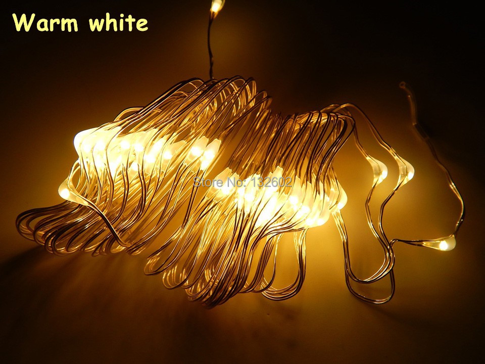 Aliexpress.com : Buy 5M 50 LEDs Warm White Battery operated Silver Wire LED String Lights Starry ...