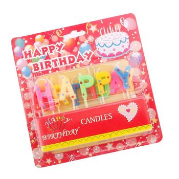 Красочные детские дети малыша " с днем рождения " письмо торт свеча топпер свечи # 73341