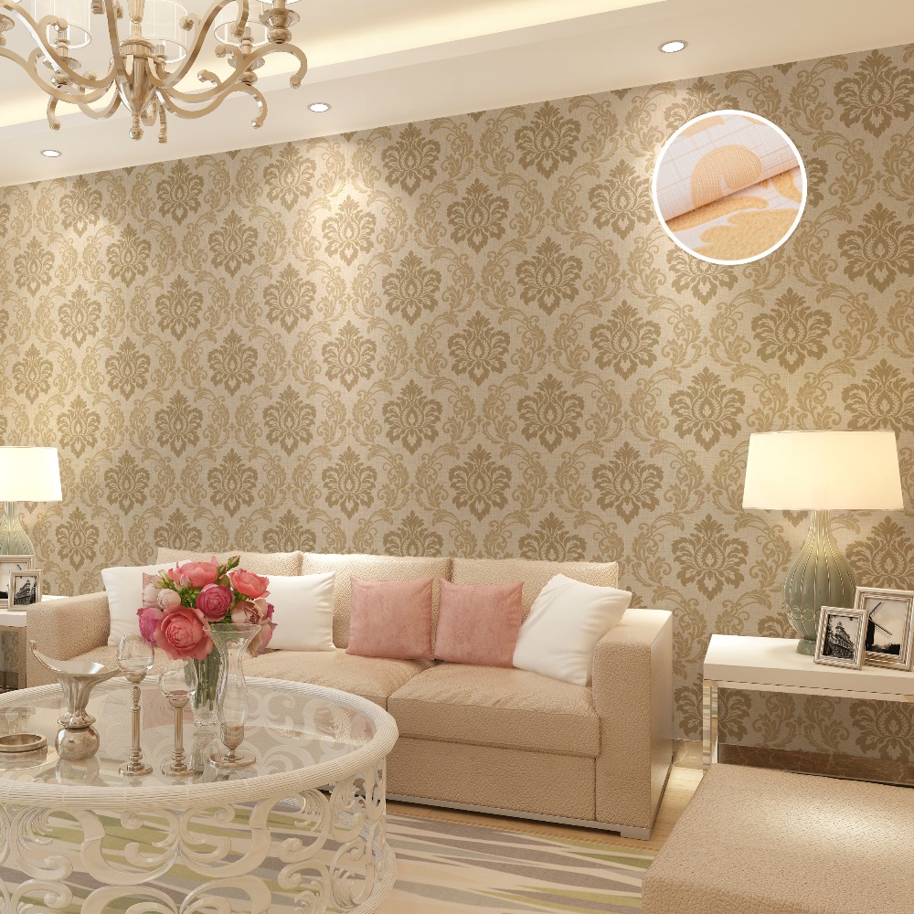 Online buy wholesale red gold luxury wallpaper from china red gold ...