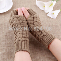 Fashion Unisex Men Women Knitted Fingerless Winter Gloves Soft Warm Mitten