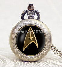 Handmade Star Trek Captain Kirk pocket watches 1pcs/lot Commander Spock locket necklaces girlfriend gift Bridesmaid mens pendant