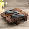 2016 unisex GETA Japanese SAMURAI Clogs Wood Sandals clogs shoes flat wood heel square toe shoes