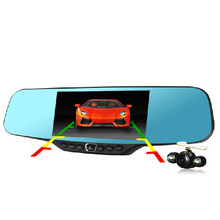 Newest 4.3 inch Full HD 1080P Car Rearview Mirror DVR Car Camera Parking Night Vision Car DVR Dual Camera Video Recorder
