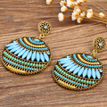 Colorful Ethnic Boho Bohemian Earrings Round Temperament Joker Indian Earrings For Women Fine Jewelry 8669
