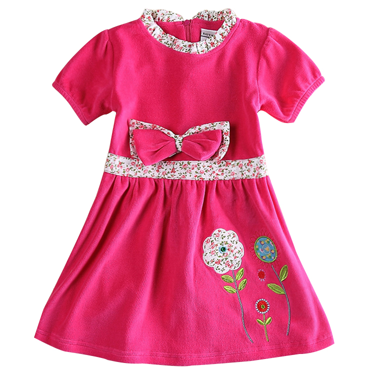 2015 Nova kids wear high quality novelty desigfnbeautiful floral embroiderr Summer bow tutu Dresses for 2-6y baby girls dress