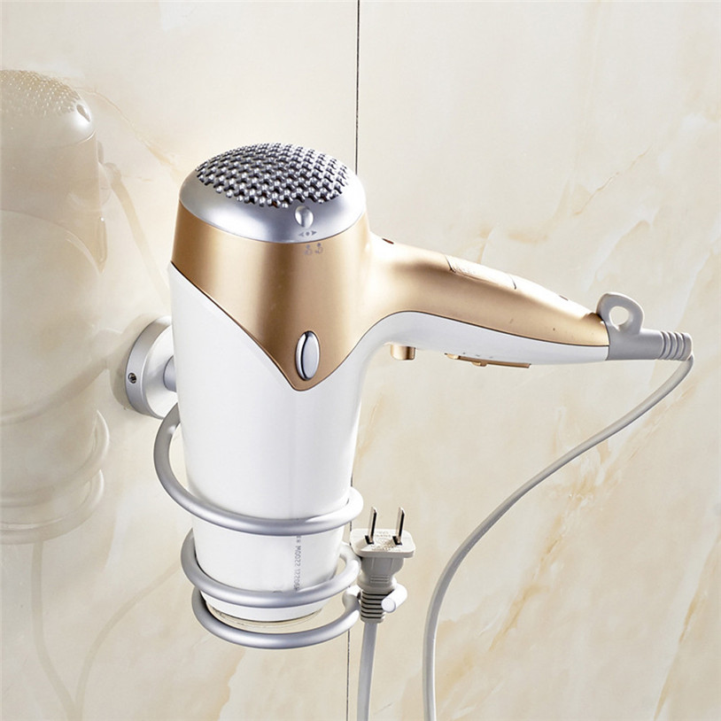 Wall Hair Dryer Rack Space Aluminum Bathroom Wall Holder Shelf Storage ...