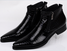 2016 brand Serpentine blue/ black mens ankle boots wedding party shoes genuine leather shoes man dress shoes new business shoes