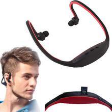 FM Radio TF Card MP3 Music Player Wireless Headset Earphone Headphones Red Sport For Running Cycling