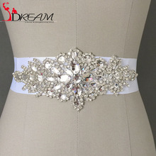 In Stock font b Wedding b font font b dress b font Waistband Floral Crystal Rhinestone