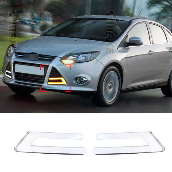 LED Guiding light Car Styling DRL For Ford Foucs 3 2011 2012 2013 2014 Daytime running light High quality  Free shipping