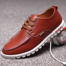 Men Flats 2016 New Best Quality Genuine Leather Casual Shoes Soft Penny Loafers Comfortable Driving Boat Shoes SapatosSize 38-47