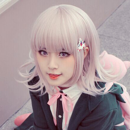 Super Dangan Ronpa 2 Sayonara Zetsubou Gakuen <b>Chiaki Nanami</b> Silver Pink <b>...</b> - HTB1HtAAHFXXXXXnXXXXq6xXFXXXs