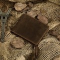 Promotion Handmade Crazy Horse Genuine Leather men wallets Natural Cowhide Waxed Vintage Leather Purse for men