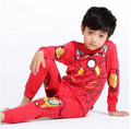 New Spring Style High Quality Children Superhero Home Wear Ironman Costume 100 Cotton Top Pants Pajamas
