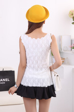 2015 New Fashion Women Summer Sexy Crop Top Sleeveless T shirt Lace Bralette Slim Vest Crochet