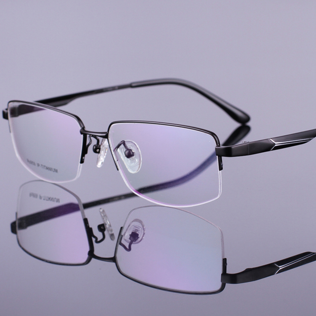 New Style Pure Titanium Eyeglasses Half Spectacle Glasses ...
