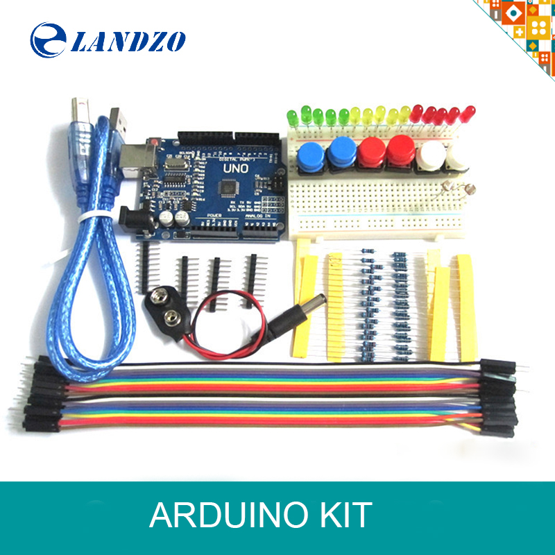 Бесплатная доставка новый Starter Kit ООН R3 мини Макет LED перемычка кнопка для arduino compatile