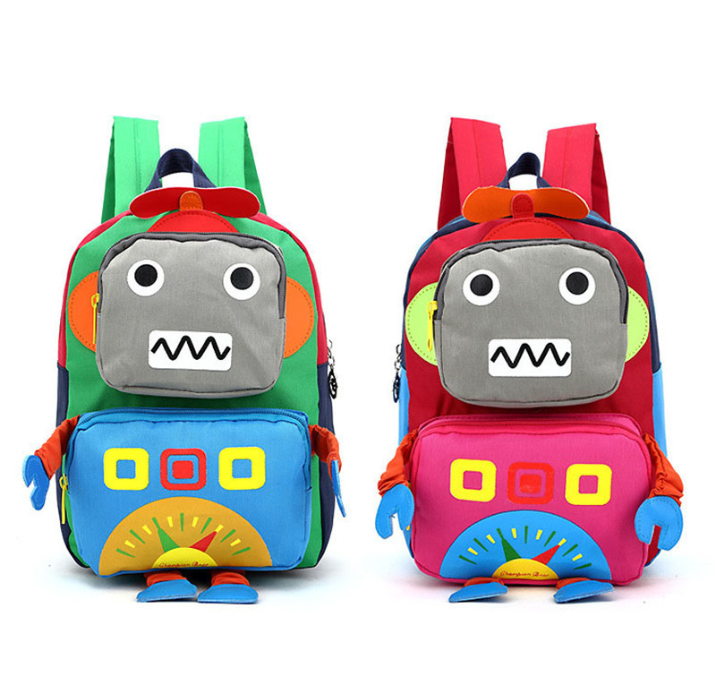 2018 3D Cartoon Robot Children Backpacks Kids Kindergarten Backpack