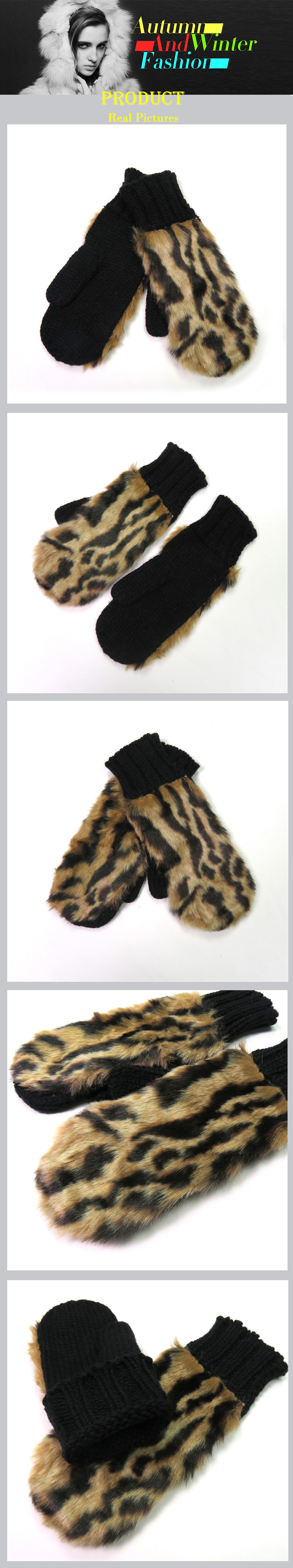 Ladies Luxury Faux Fur Fleece Lined Mittens Gloves Fluffy Soft Cosy Brown 0014