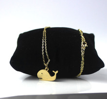 Dainty cute Tiny Whale Necklace Gold Whale charm necklaces Kawaii Pendant Nautical Animal Necklace women fine