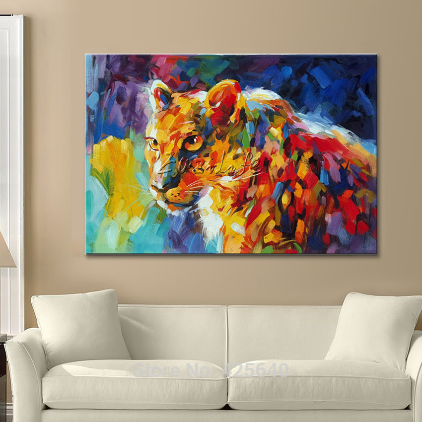 Compra guepardo pintura al óleo online al por mayor de China