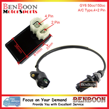 GY6 50cc 150cc 4+2 PIn A/C CDI and Ignition Coil Chinese Scooter Parts ATV Parts Znen Baotian Taotao Baja Romet, Free Shipping