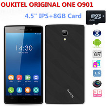 OUKITEL ORIGINAL ONE O901 Android4.4 KitKat Unlocked Phone MTK6582 Quad Core 512MBRAM 4GB ROM 3G WCDMA Smartphone 4.5″+8GB Card