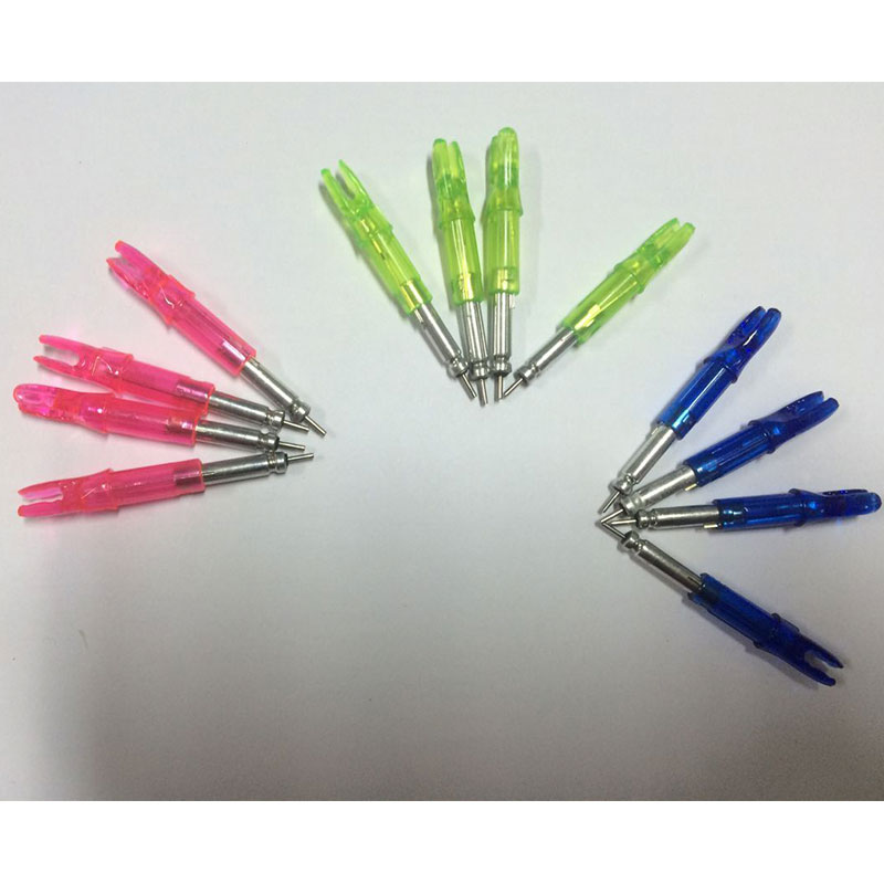 12PCS lot 3colors Lighted Arrow Nocks for Compound Bow ID 6 2mm Archery Arrows Lighted LED