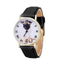 D6li Cute Shar Pei Dog Pet Pattern Fashion Men Women Sport Leather Band Analog Quartz Vogue