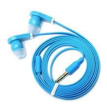 Flat Cable 3 5mm Earbud Earphone Headphone headset For Samsung iPhone 5 6 6s Stereo Bass