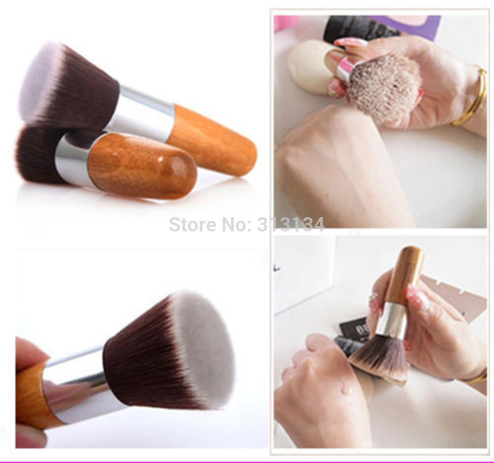 Professional Makeup Brush Flat Top Brush Foundation Powder beauty Brush Cosmetic Make up brushesTool Wooden Kabuki