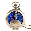 Bronze Planet Fashion The Little Prince Classic Girl Copper Pocket Watch Vintage Quartz Trendy Half Hunter