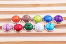 10pcs/lot 12mm Snaps Jewelry Cameo Multicolor Mixed Stone Snap Buttons For Ginger Button Snap Jewelry ZJ1493