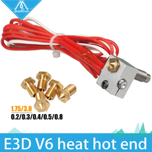 HOT! E3D V6 3D Printer J-head Hotend for 1.75/3.0mm Direct Filament Wade Extruder 0.2/0.3/0.4/0.5/0.8mm Nozzle