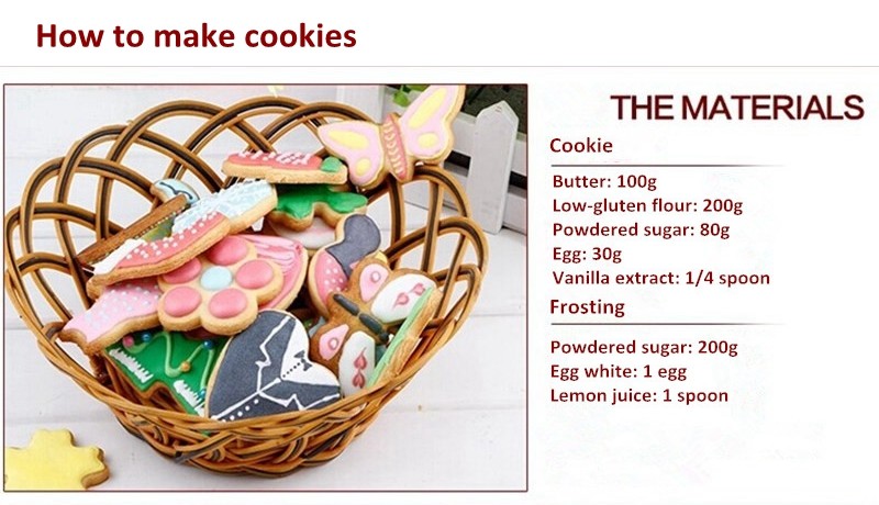 Cookie Tools Cookies Cutter Biscuit Stamp Press Icing Set Mold Bakeware Kitchen Baking tool  (2)