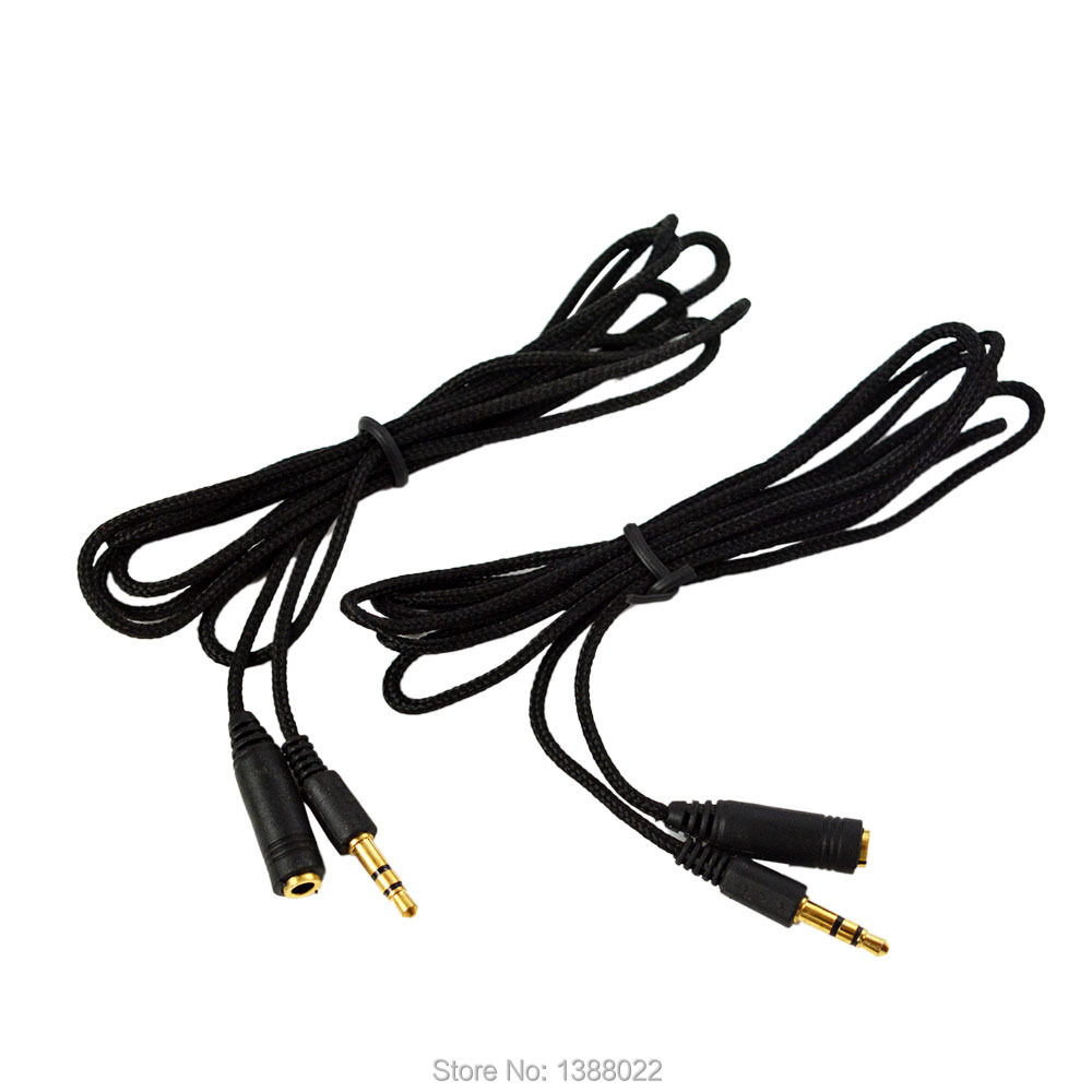 Гаджет  Aux Cable Cord Male to Female Black 150cm Braided 3.5mm Jack  Extension Stereo Audio Auxiliary for PC iPod MP3 CAR Free Shipping None Бытовая электроника