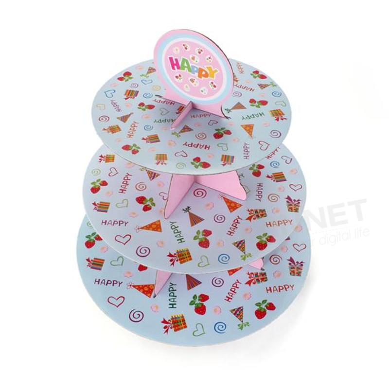 Party Birthday 3 Tier Cupcake Cake Muffin Stand