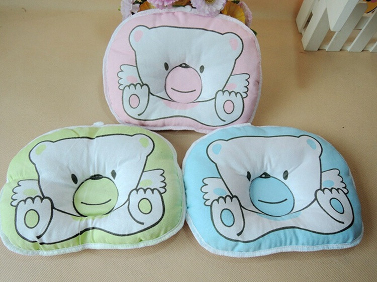 Newborn Bear Bedding Baby Nursing Pillow Prevent Flat Head 100% Cotton Animal Baby Shaping Pillow Pattern Comfortable Pink Blue (5)