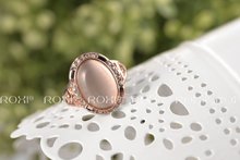 ROXI exquisite rose golden plated elliptical pearl rings fashion jewelrys factory price Chirstmas gifts high quality