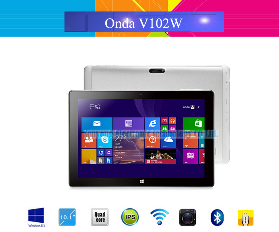 10 1 Onda V102W Intel Z3735F Quad Core Tablet PC Windows 8 1with Bing IPS Screen