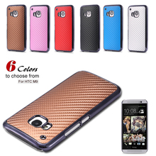 Fashion Carbon Fiber Hard Case for HTC One M9 Cute Wave Pattern Plating Back Cover Ultra Thin Cellphone Accessories For HTC M9