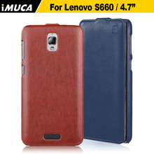 IMUCA Lenovo S660 Premium Leather Case folio Luxury Hand-made Flip Cover for Lenovo S660 4.7 mobile phone cases accessories
