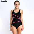 Riseado 2016 Brand Sports One Piece Swimsuit Swimwear Women Striped Backless Sexy monokini Swimming Bathing Suits