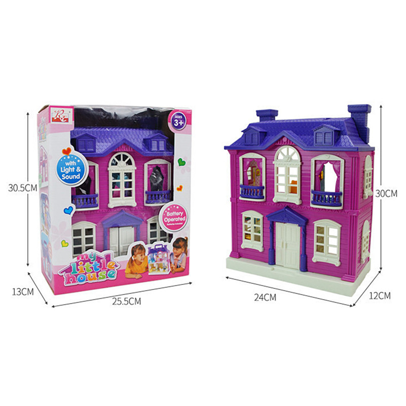 Music Lighting Dollhouse Miniature Dream Doll House Furniture Dolls