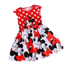 New Arrive Girls Dress Clothes Dot Toddler Baby Girl Dresses Children Minkey Minnie Kids Girl Princess Party Dress Clothing(China (Mainland))