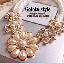 2015 New Arrival fashion necklaces pendants Vintage Jewelry Pearl jewelry choker Necklace statement jewelry women collier