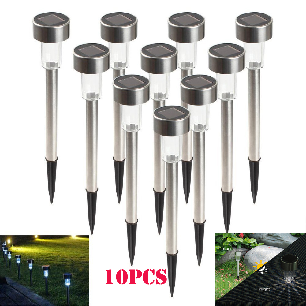 Hot 10 pcs Decorative Stainless Steel LED Solar Landscape Path Lights Garden Outdoor Lamp Hot 10 pcs Decorative Stainless Steel LED Solar Landscape Path Lights Garden Outdoor Lamp