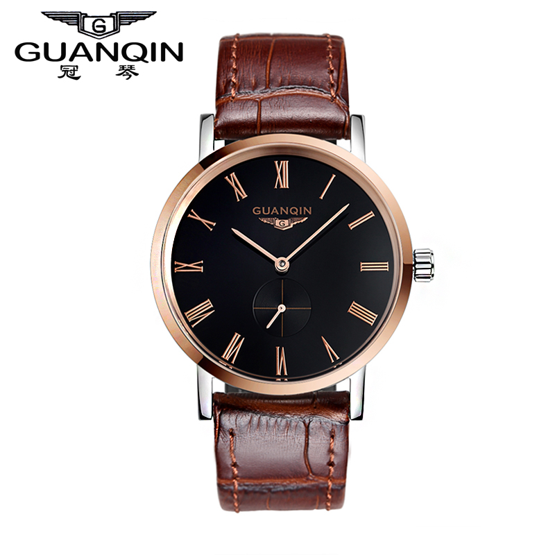 Original GUANQIN Men Watches Top Brand Luxury Automatic Mechanical Casual Leather Strap Waterproof Shockproof Men s