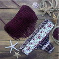 2016 Fashion Brand Tassel Bra Woman Sexy Bikini Set Pad Swimsuits Sport Fringe Top Swimwear Beachwear