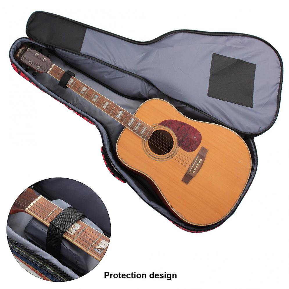 40 /41 Inch Folk Acoustic Guitar Case Gig Bag Double Straps Canvas Pad